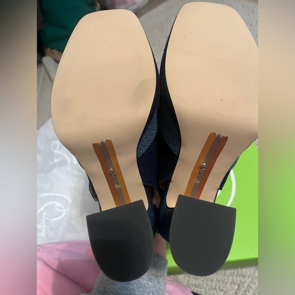 Sam Edelman Jildie Mary Jane Heel Denim 8.5 NEW - Picture 6 of 7